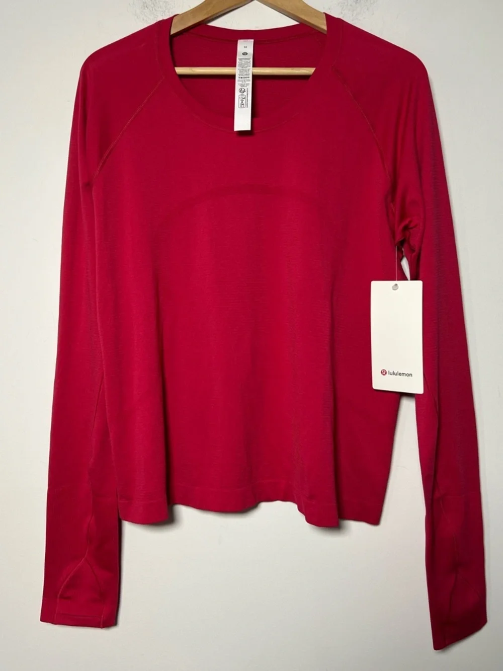 lululemon Swiftly Tech Long-Sleeve Shirt 2.0 Waist Length Pink Dragonfruit 2025 - Picture 2 of 11